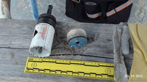 Scale of hole saw