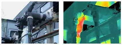 Thermogram shows hot elbow due to loose internal connection. ~ Images courtesy Jim Lancaster